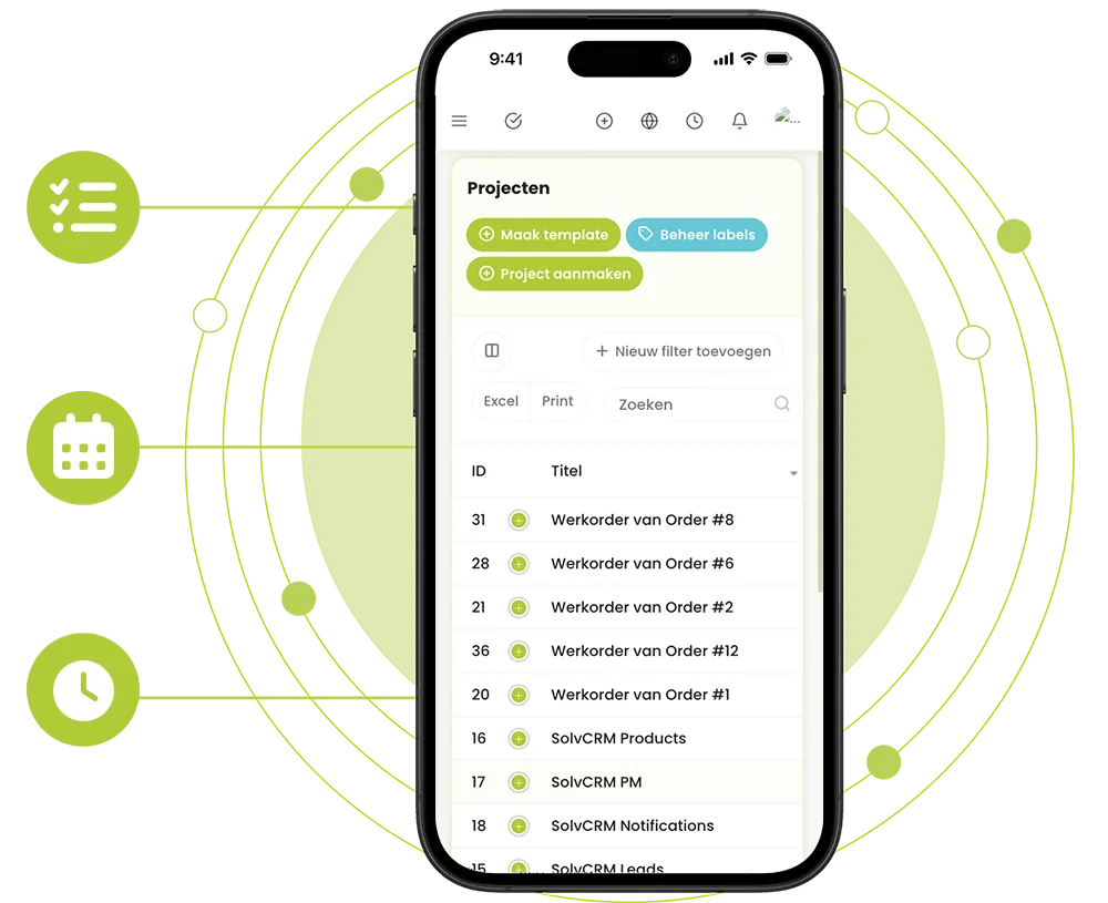 SolvCRM+ mobiele werkorder voor monteurs